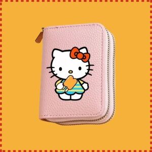 Hello Kitty Dual Zipper Large Capacity Coin Purse & Card Holder NWT  Sanrio Pink